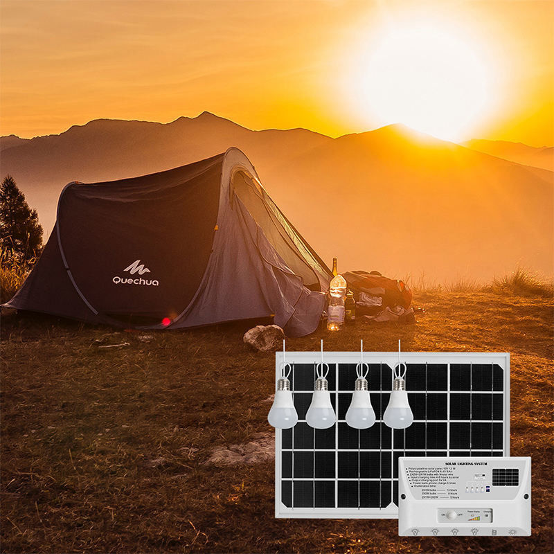 360° angle de faisceau Lumière solaire pour camping Système de production d'énergie extérieure portable