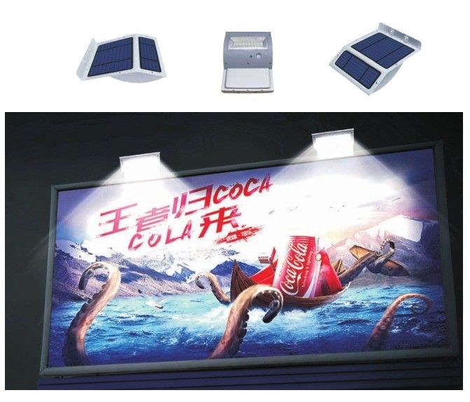 Lumière LED solaire montée sur le mur en acier inoxydable pour le marché de la publicité extérieure