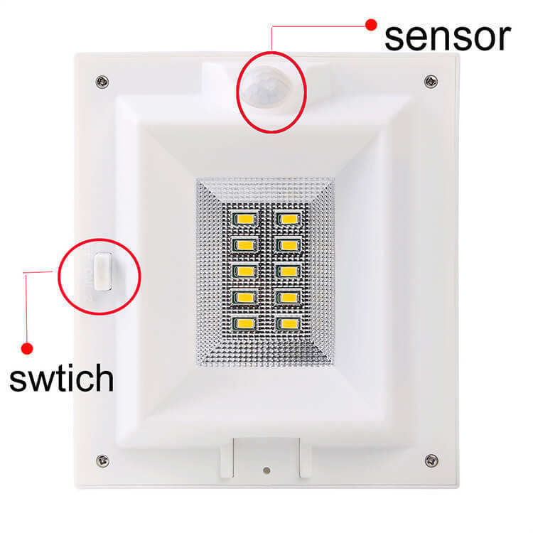 Éclairage solaire de jardin en extérieur avec capteur de mouvement PIR et flux lumineux de 300lm