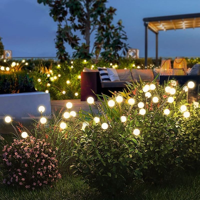 Lumières solaires de jardin à 360° Lumières de lucioles LED pour jardin décor patio Xma