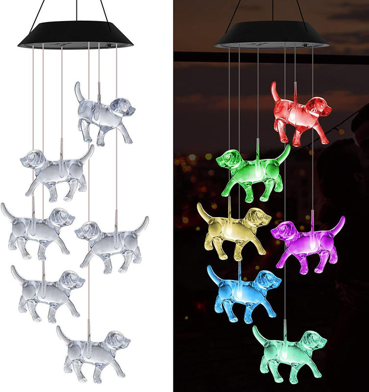 Temps de travail de 10 heures Lampe à cloche à vent de jardin colorée pour la décoration intérieure du colibri