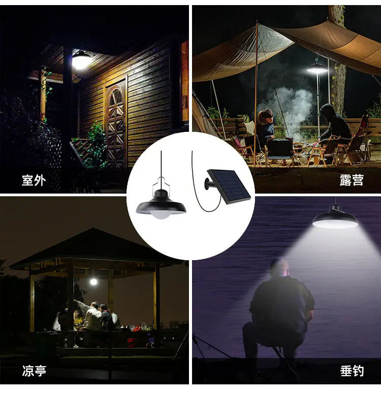 Indice de rendu des couleurs 80 Ra Lumières solaires intérieures pour accrocher dans le porche Gazebo Barn Camp