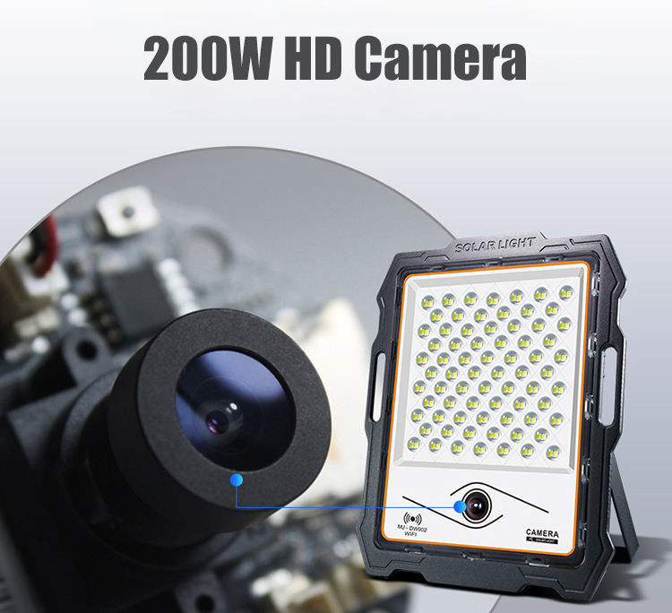120° Angle de rayon 100 200 300 400watt Lumière solaire avec caméra de cctv