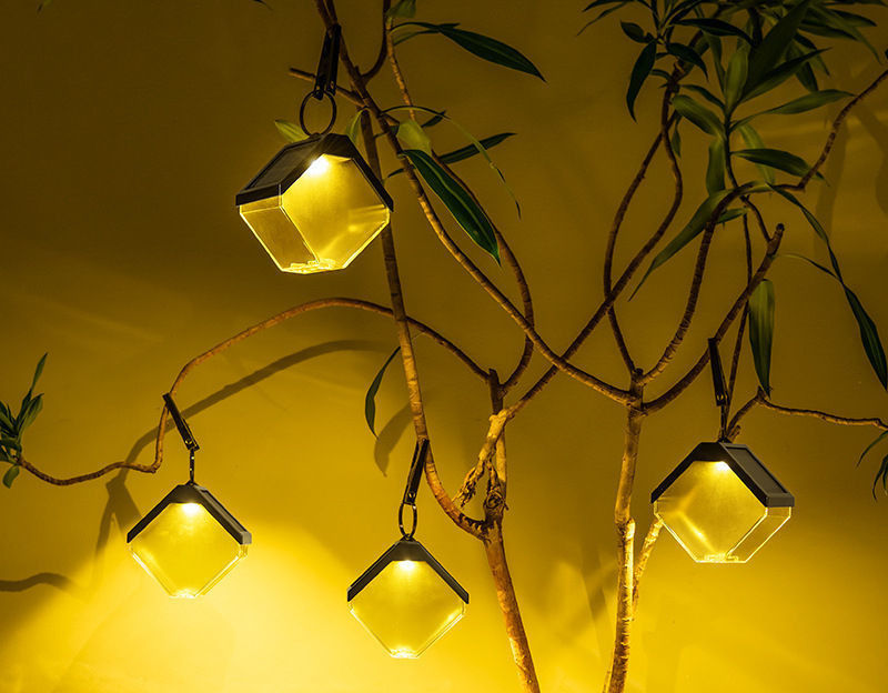 Chandelier en brique de glace à énergie solaire automatique et étanche pour la suspension de villas extérieures