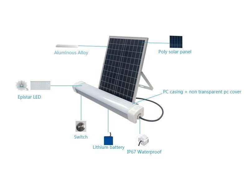L'angle de lumière de 180° 3000LM haute efficacité lumineuse lumière solaire triproof pour un parking