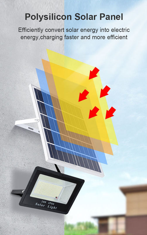 Panneau solaire au silicium polycristallin Lumières d'inondation du crépuscule à l'aube pour lampe de rue du stade