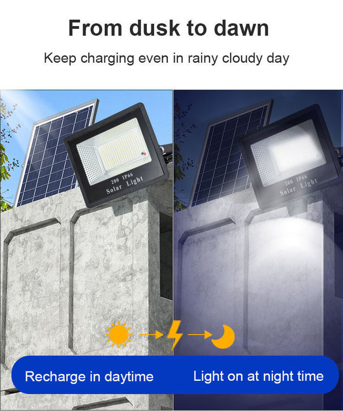 Panneau solaire au silicium polycristallin Lumières d'inondation du crépuscule à l'aube pour lampe de rue du stade