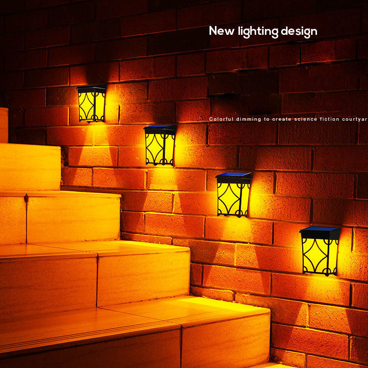 Jardin solaire extérieur de luxe puissant décor de montage clôture mur paysage lampe de maison lumières pour hôtel