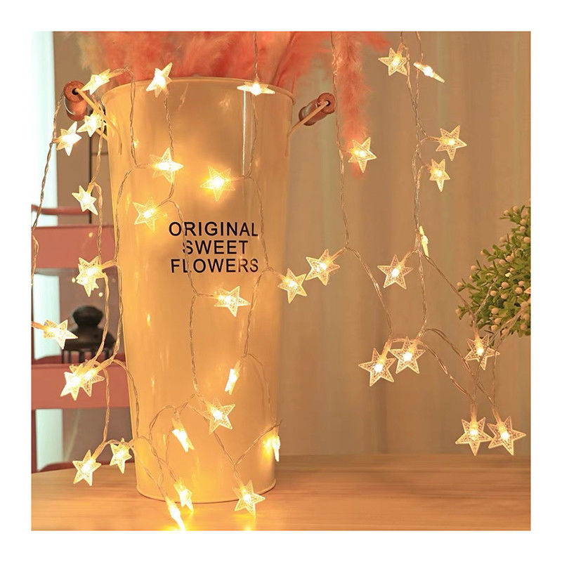 Décorations de Noël 1kg à batterie Étoile de lumière à cordes lumières de fées pour les fêtes