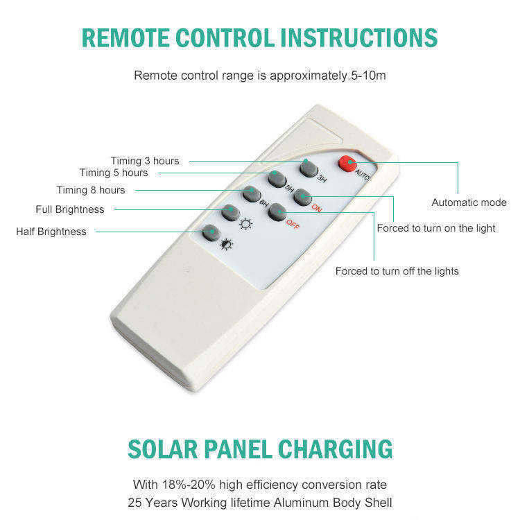 Lampe de rue à LED solaire en aluminium pour lampe d'inondation solaire intérieure imperméable à l'eau industrielle