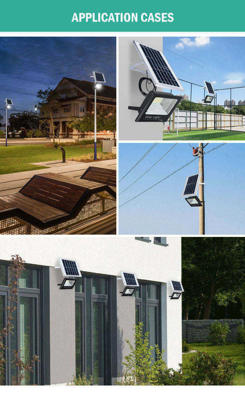 Lampe de rue à LED solaire en aluminium pour lampe d'inondation solaire intérieure imperméable à l'eau industrielle