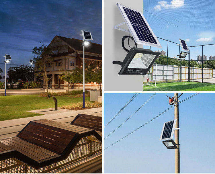 Lampe de rue à LED solaire en aluminium pour lampe d'inondation solaire intérieure imperméable à l'eau industrielle