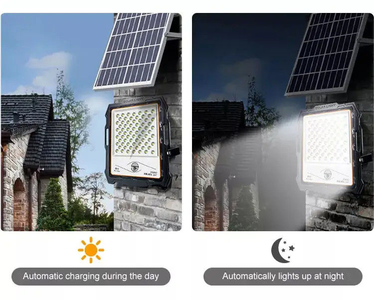 100W 200W 300W 400W Lumière solaire d'inondation avec caméra de vidéosurveillance et télécommande pour extérieur