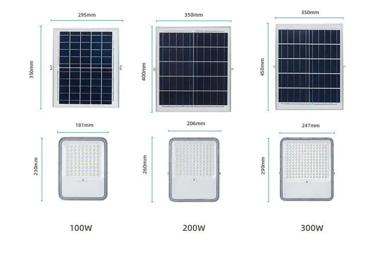 100w 200w 300w Led Solar Street Light Lamp pour un éclairage stable et constant