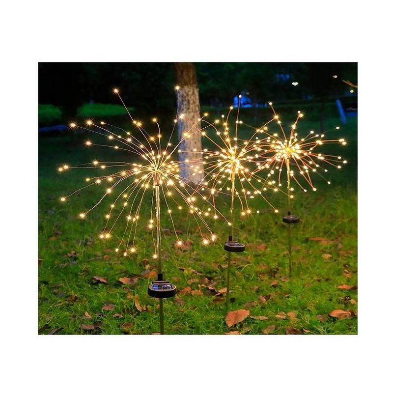 Feu d'artifice solaire à LED pour jardin de pelouse patio décor de Noël