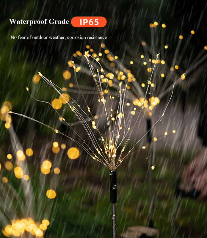 Feu d'artifice solaire à LED pour jardin de pelouse patio décor de Noël