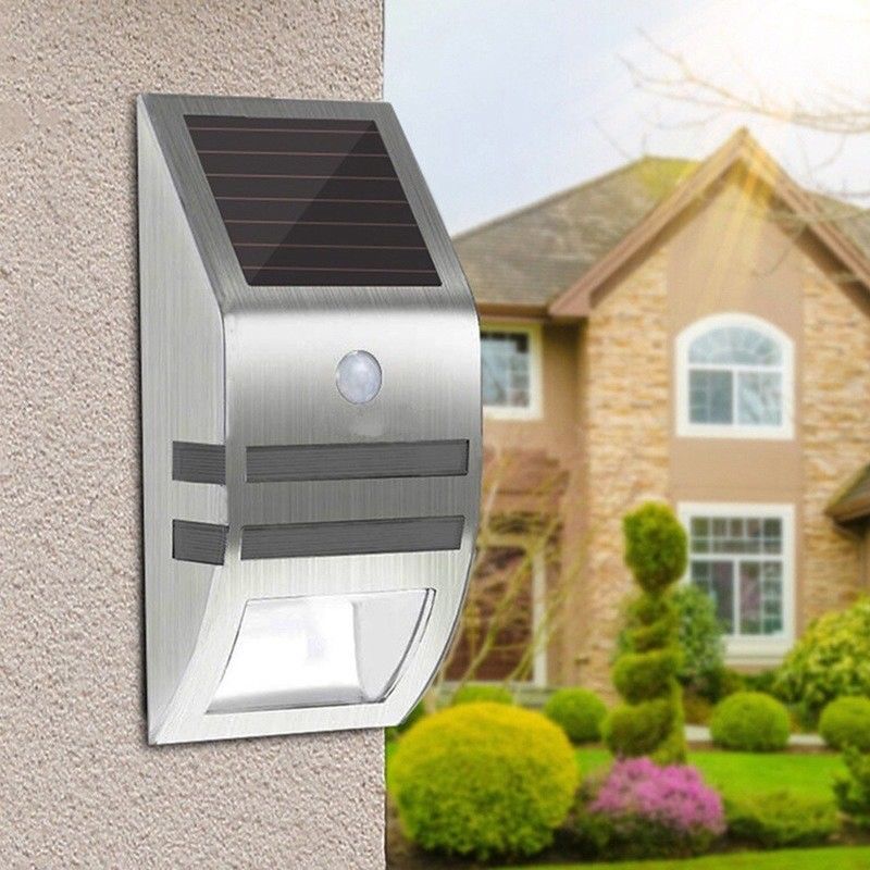 Lampes solaires extérieures avec matériau en acier inoxydable étanche et capteur intelligent