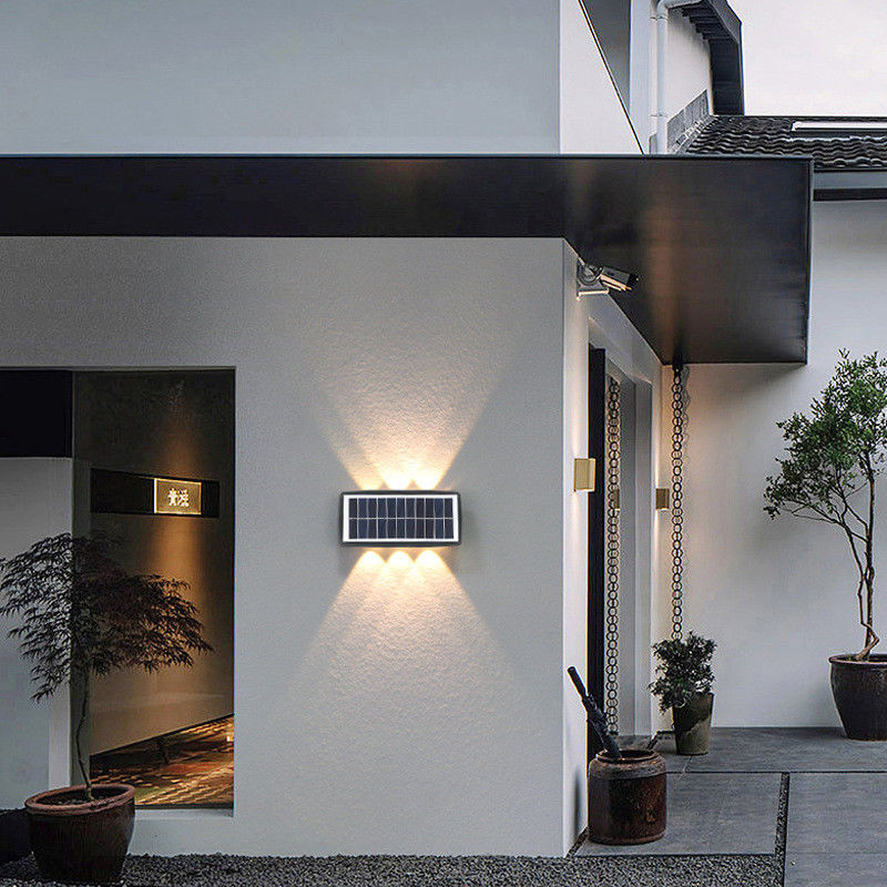 Lumière solaire murale moderne pour la décoration de jardin imperméable maison Lumière de nuit LED extérieur