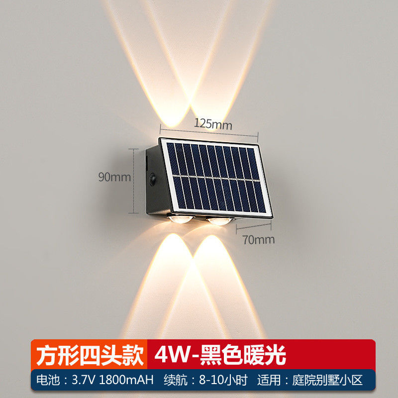 Lumière solaire murale moderne pour la décoration de jardin imperméable maison Lumière de nuit LED extérieur
