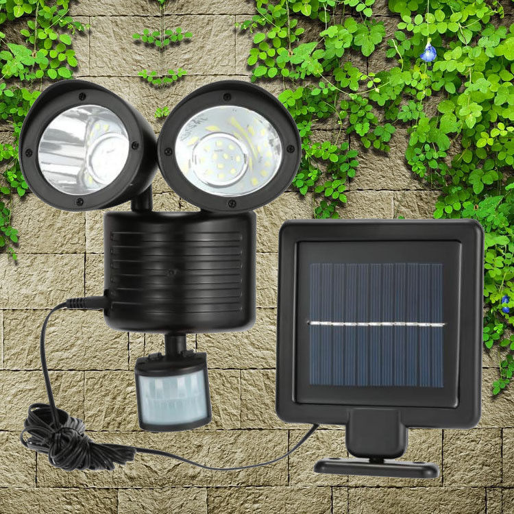 50000 heures de durée de vie 22LED Capteur du corps humain Lumière de sécurité solaire pour voie extérieure