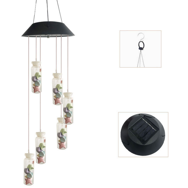 Lampe à cloche à vent solaire à LED multi-couleurs pour éclairage de jardin extérieur 50000 heures