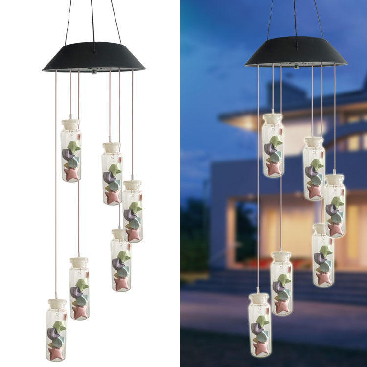 Lampe à cloche à vent solaire à LED multi-couleurs pour éclairage de jardin extérieur 50000 heures