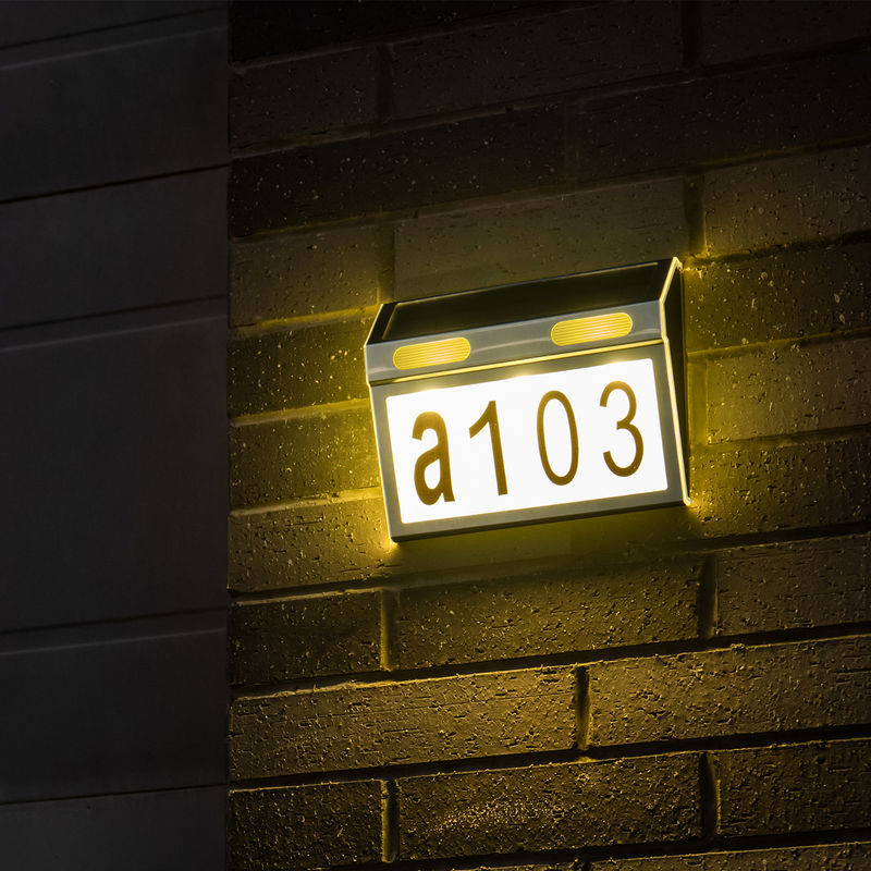 40lm Flux lumineux solaire LED Lumière de jardin pour la maison Garage Porte plaque murale