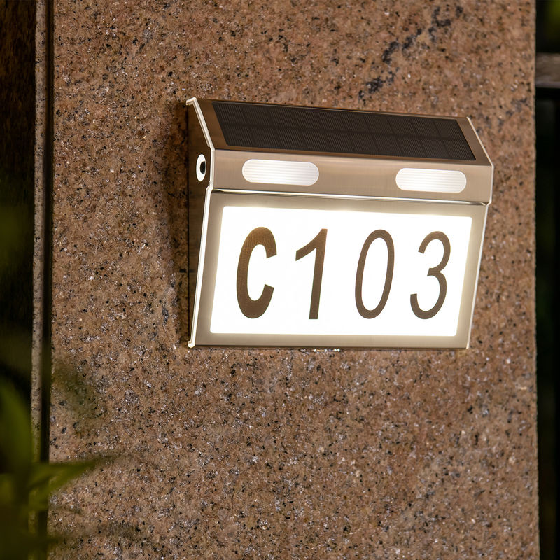 40lm Flux lumineux solaire LED Lumière de jardin pour la maison Garage Porte plaque murale