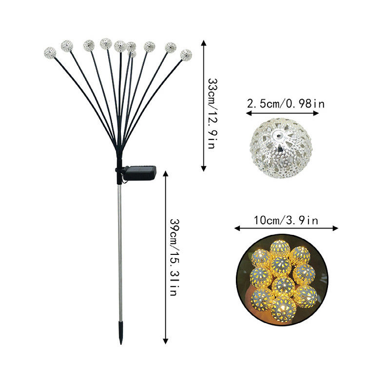 Lumière solaire étanche à l'eau à l'extérieur Lumière de luciole solaire pour jardin Deco extérieure de pelouse