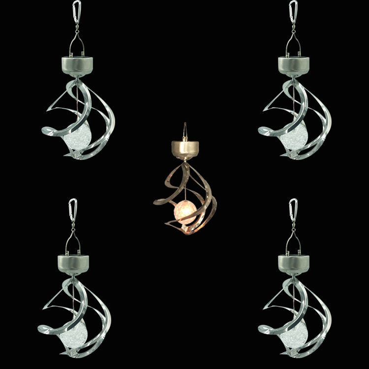 Lumière à vent solaire en spirale pour jardin