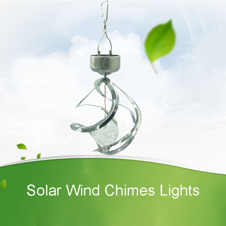 Lumière à vent solaire en spirale pour jardin