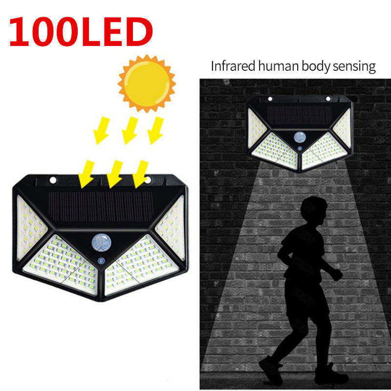 Lampes de jardin solaires à paroi, capteur de lumière LED, éclairage à inondation avec efficacité lumineuse de 65lm/w