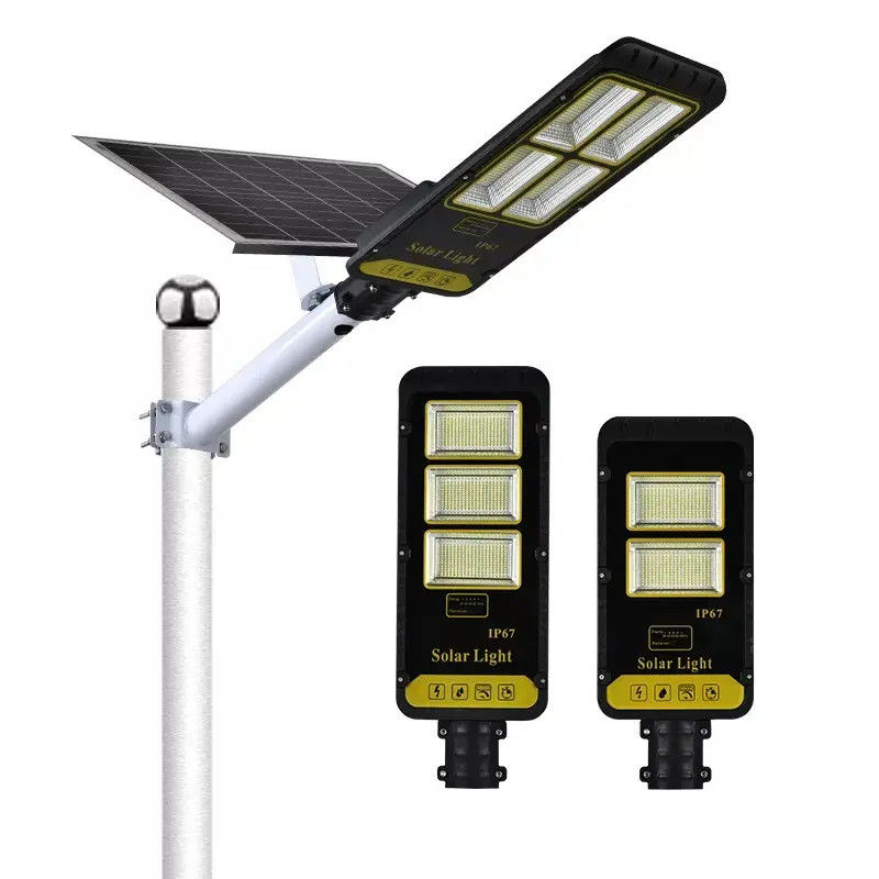 100W 200W 300W Lumière solaire de rue tout en un LED pour l'éclairage extérieur imperméable à l'eau IP67