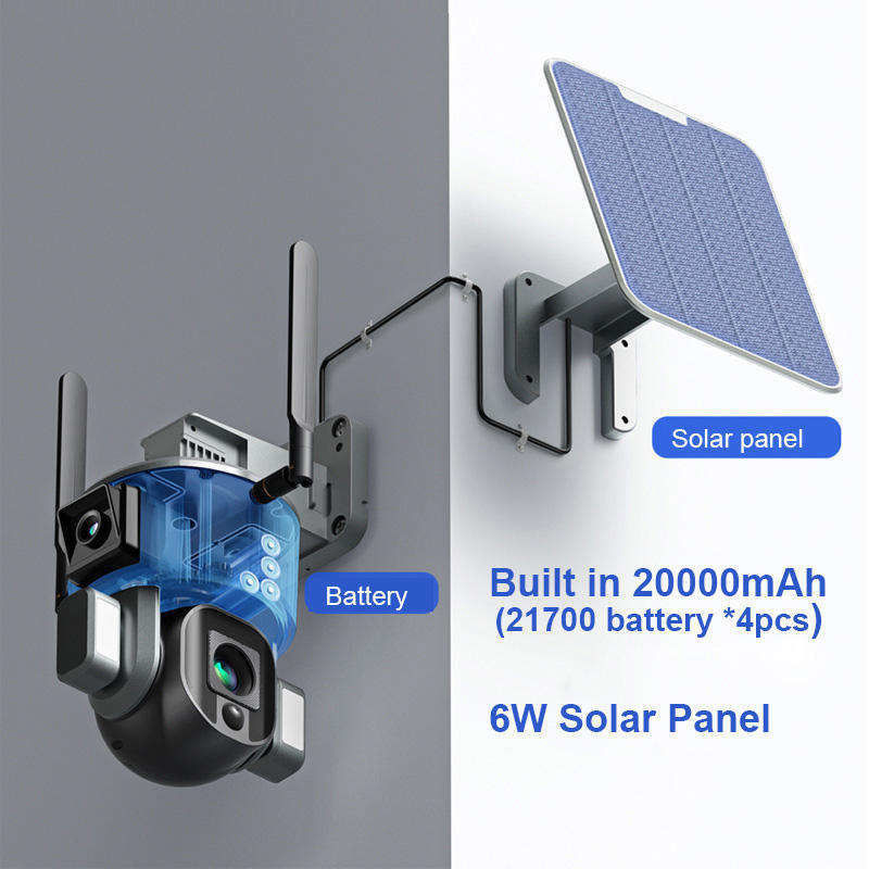 10x Zoom 4.0MP Wifi Dome Réseau de vidéosurveillance Ipsy Batterie solaire de sauvegarde Caméra de surveillance 4g