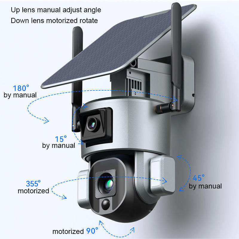 10x Zoom 4.0MP Wifi Dome Réseau de vidéosurveillance Ipsy Batterie solaire de sauvegarde Caméra de surveillance 4g