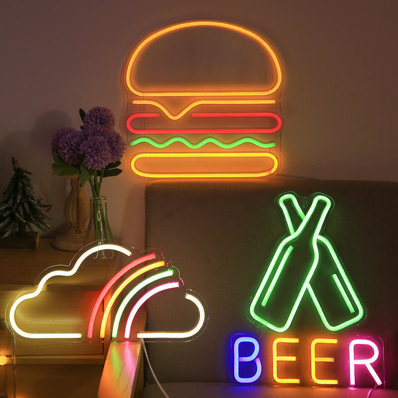 Décoration de fête de Noël Cadeau LED néon Banane Panneau d'art murale
