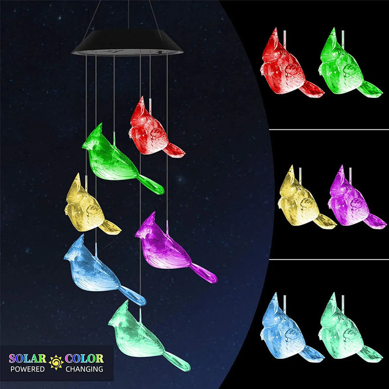Décoration de la maison LED Solar Wind Chimes Lumière avec conception extérieure étanche et colorée