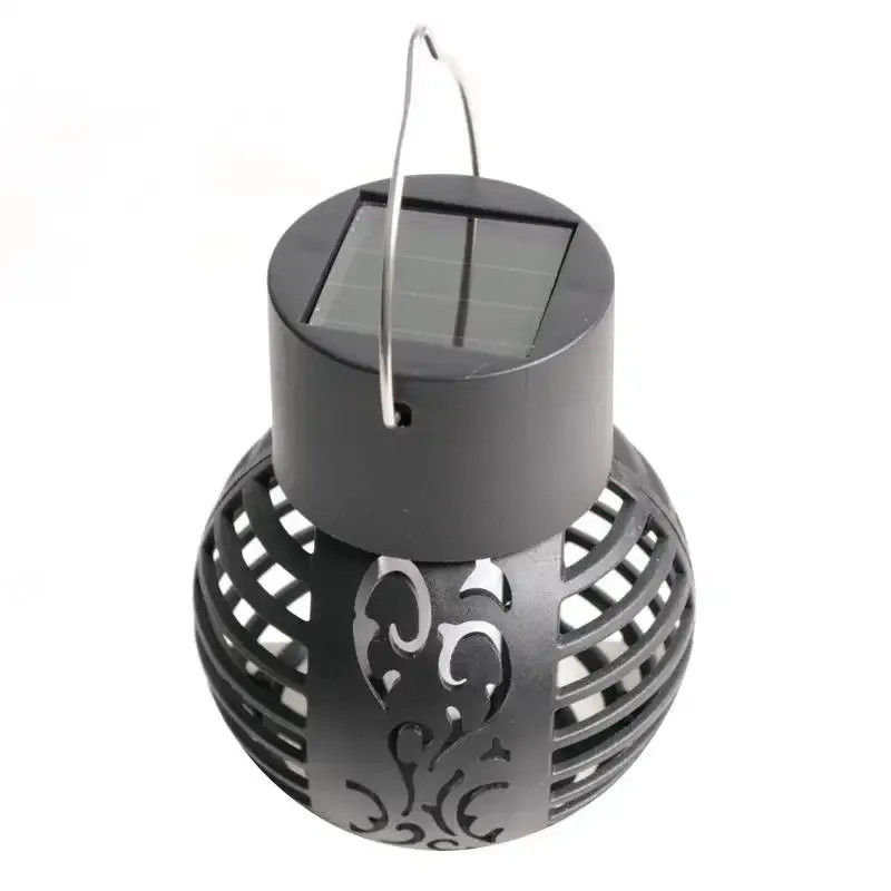 Lumière solaire LED pour le jardin Décoration paysagère Lumière de flamme de lanterne suspendue en fer métallique