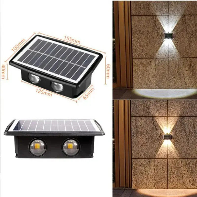 Lampes solaires pour balcon Lampes murales imperméables à l'eau Lampes pour éclairage extérieur haut et bas