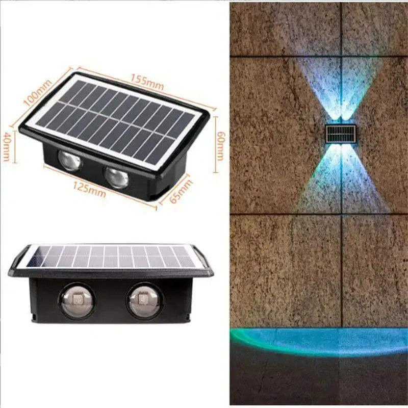 Lampes solaires pour balcon Lampes murales imperméables à l'eau Lampes pour éclairage extérieur haut et bas