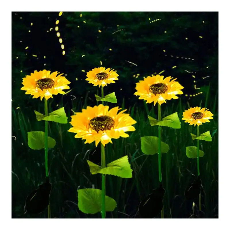 Lampes solaires à LED étanches jardin décoratif tournesol Solaires pour le patio de la cour du jardin
