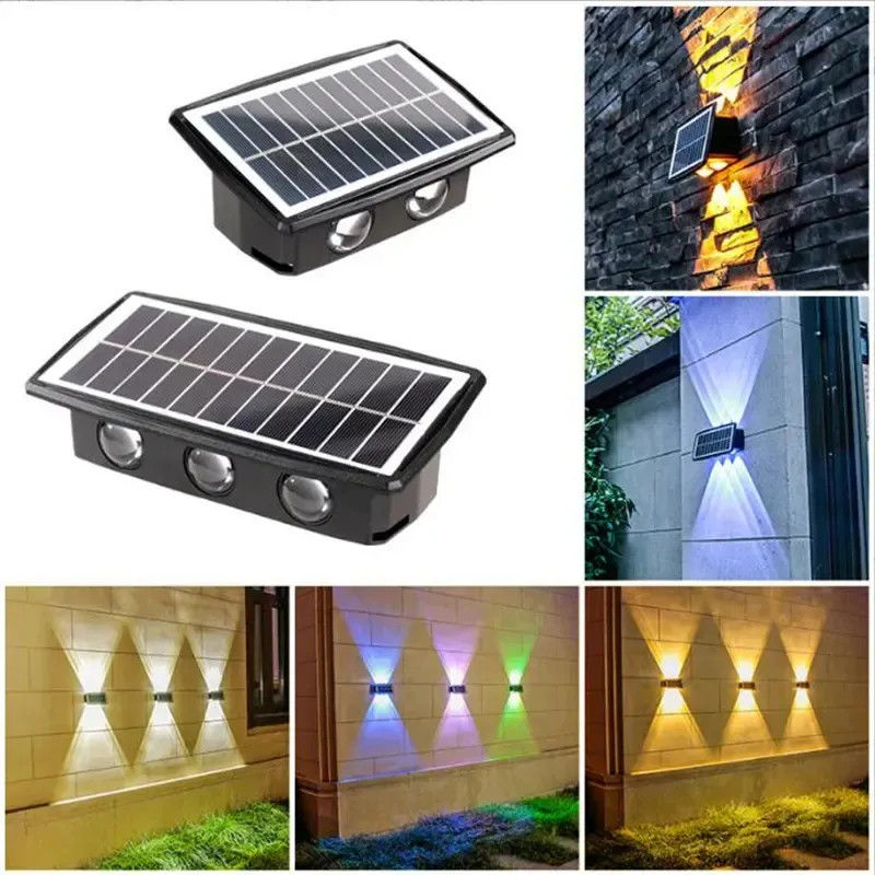 Lampes solaires pour balcon Lampes murales imperméables à l'eau Lampes pour éclairage extérieur haut et bas