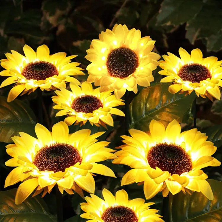 Lampes solaires à LED étanches jardin décoratif tournesol Solaires pour le patio de la cour du jardin