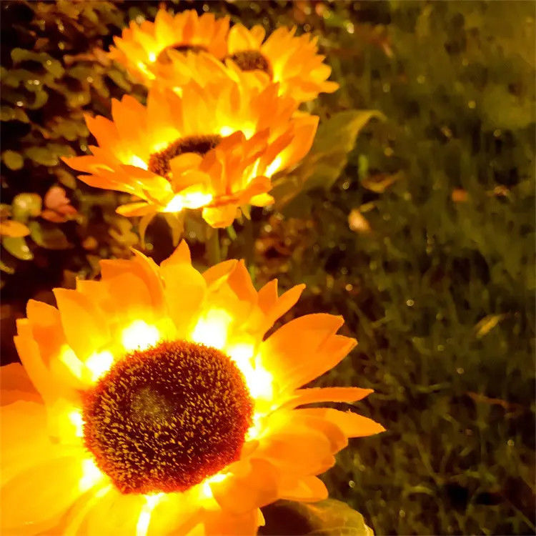 Lampes solaires à LED étanches jardin décoratif tournesol Solaires pour le patio de la cour du jardin