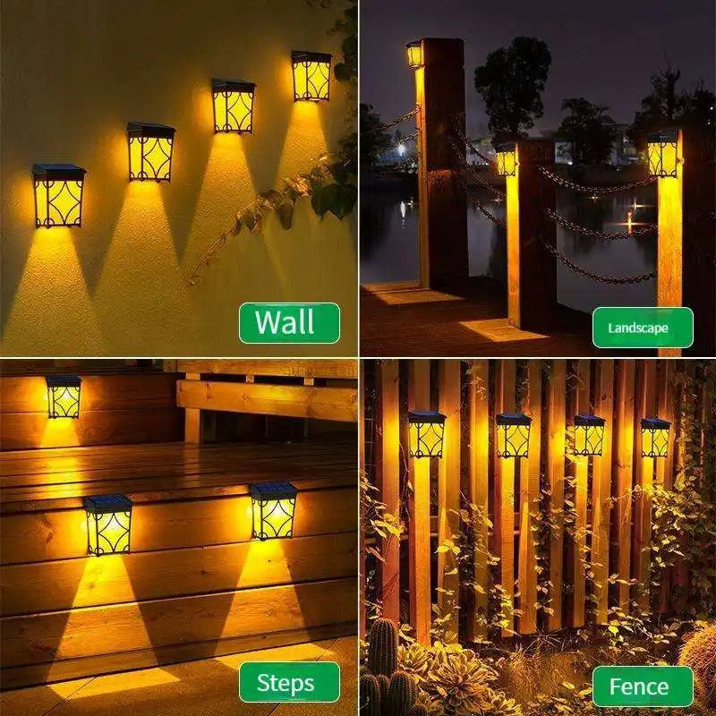 1.2V Voltage d'entrée Lampade à capteur de mouvement LED pour jardin extérieur Lampade murale solaire imperméable à l'eau