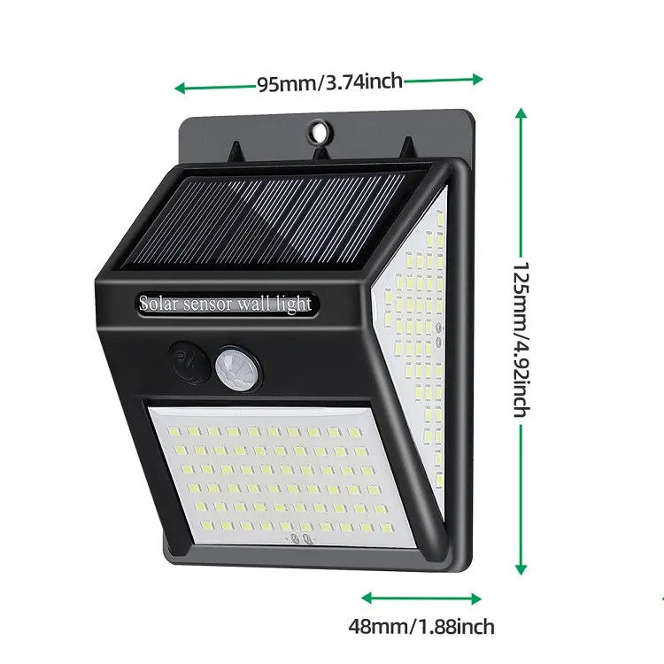 120° Angle de rayon Lampes solaires de jardin à l'extérieur Lampes de nuit de sécurité LED avec capteur de mouvement