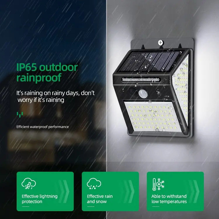 120° Angle de rayon Lampes solaires de jardin à l'extérieur Lampes de nuit de sécurité LED avec capteur de mouvement