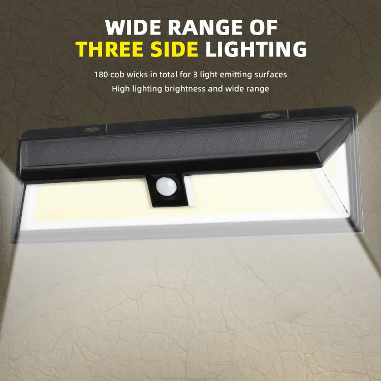 180 LED Cob Lumières solaires extérieures sans fil Capteur de mouvement