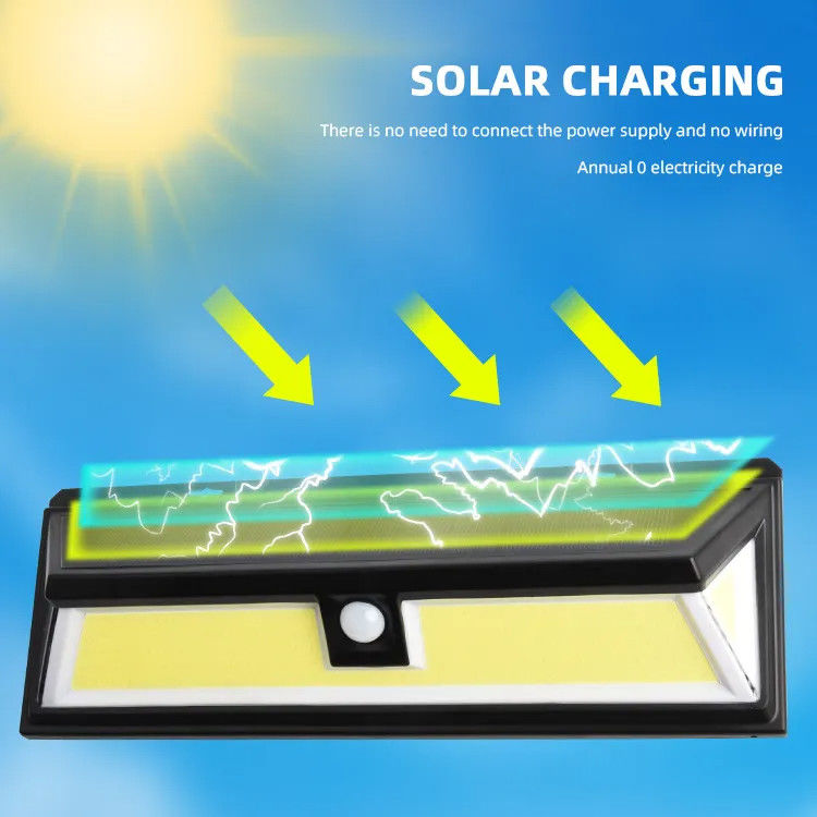 180 LED Cob Lumières solaires extérieures sans fil Capteur de mouvement
