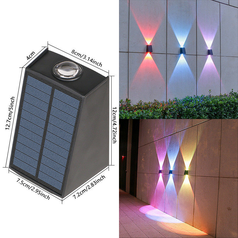 Tailles de lampes 12,7*4*8*12*7,2*7,5cm Lumière murale solaire pour décoration de jardin étanche à l'eau extérieure
